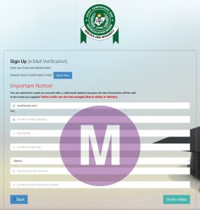 Jamb profile login account