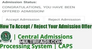 How to Accept or Reject Admission Offer on Jamb Caps