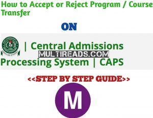 How to accept course transfer on JAMB CAPS